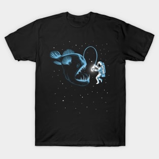 Abyssal fish hunting an astronaut T-Shirt